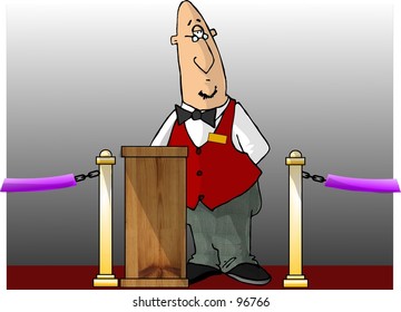 Clipart Illustration Of A Theater Ticket Taker