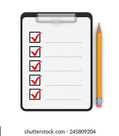 Clipboard Checklist (clipping Path Included)