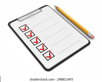 Clipboard Checklist (clipping Path Included)