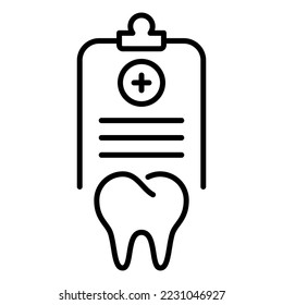 Clipboard with checklist and tooth outline icon. illustration. - Powered by Shutterstock