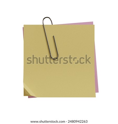 clipped paper 3d render isolated on white background