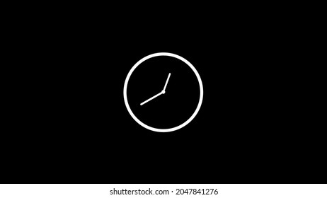 Clock Animation. Time Lapse Close-up White Clock On Black Background.