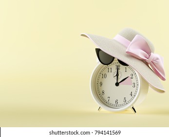 clock changing from winter to summer time. 3d rendering - Powered by Shutterstock