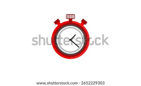 Clock Counting Down 24 Hour Day Fast Speed. Digital clock icon with moving red color circle. white background 4k illustration.	