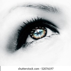 clock in eye