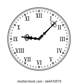 Clock Face Roman Numerals Black Flat Stock Illustration 664476973 ...