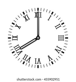 Clock Face Roman Numerals Eight Oclock Stock Illustration 455902951 ...