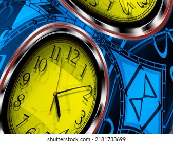 A Clock Face Time Warp Abstract Art Design