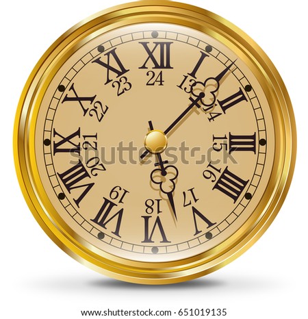 Clock gold icon