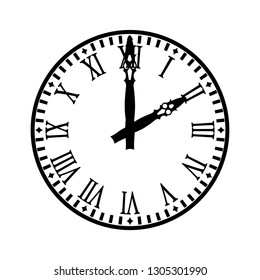 Clock with hour indicator and minute indicator