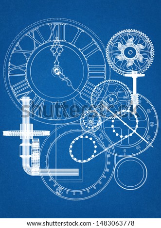 clock mechanism - 3D Rendering
