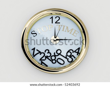 Clock with numbers have fallen.Stop Time. 3D