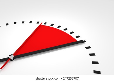 Clock With Red Seconds Hand Area Time Remaining 3d Illustration 