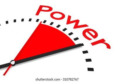 clock with red seconds hand area power 3d illustration 
