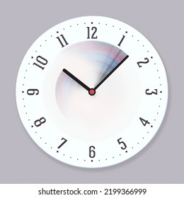 Clock Representing Speed And Fast Passing Of Time. Fast Passing Time. Isolated Gray Background