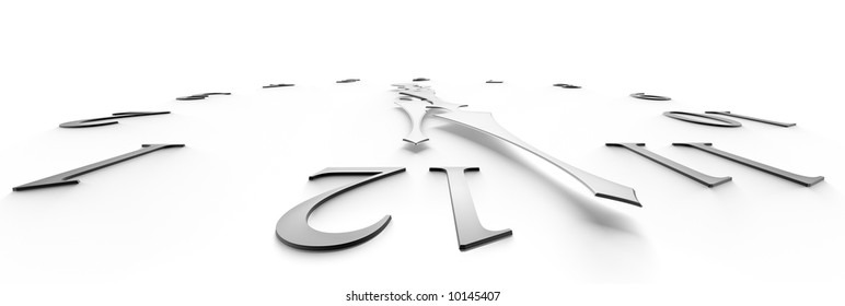 Clock showing almost noon or midnight - 3d render