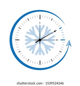 clock switch to winter time abstract illustration