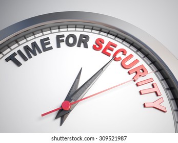 Clock with words time for security on its face