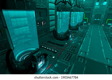 Clone Space Room, 3d Illustration