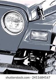 Close up of a 4x4 monochrome