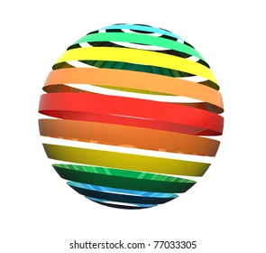 Close up of a abstract colorful rainbow  sphere - Shutterstock ID 77033305