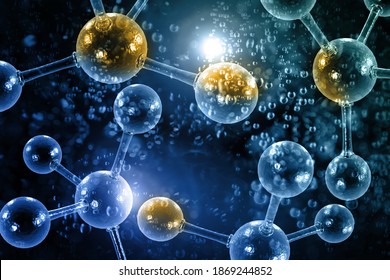 Close up atomic particle background science 3D illustration