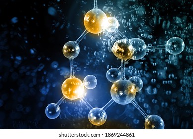 Close Up Atomic Particle Background Science 3D Illustration