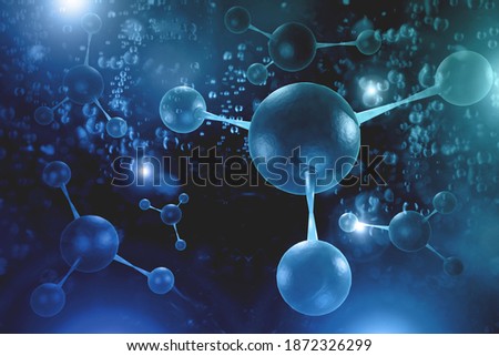 Close up of atomic particle background science 3D illustration