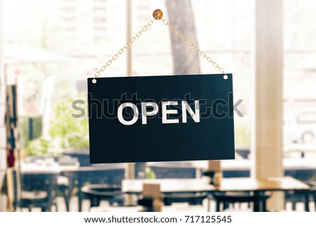 Similar – Image, Stock Photo Open front door close-up to new home