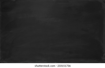 Close Up Blank Black Chalkboard. Background And Texture.