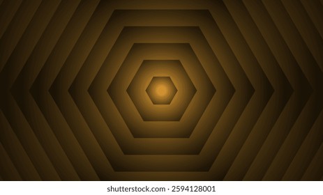 A close up of a brown and gold patterned background with a hexagonal shape