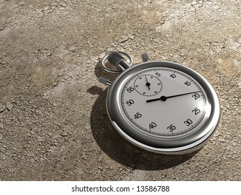 Close up of a chronometer on ground - rendered in 3d
