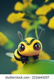 Close Up Of Cute Baby Bee.