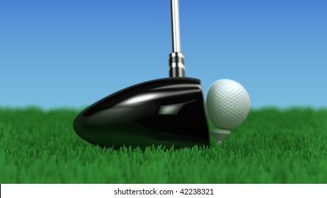 Close Driver Hitting Golf Ball Motion Stock Illustration 42238321 ...