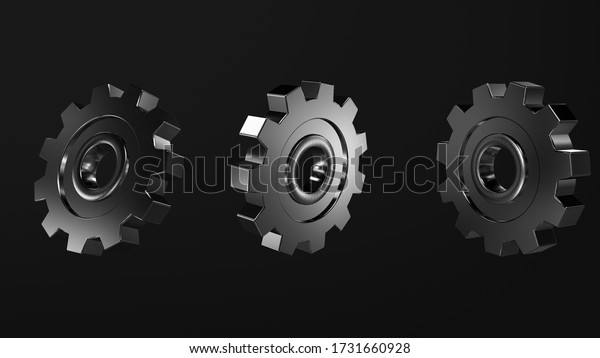 Close\
up Engine gears wheels dark metallic gears. Iron clockwork\
machinery. Industrial metallic construction. Symbol of teamwork.\
perfect for business related purposes. 3D\
rendering