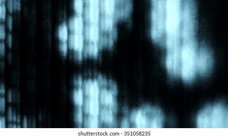Close up macro of abstract blue TV screen pixels.