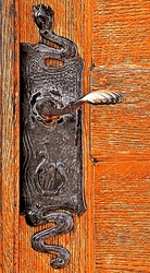 Close Up Of An Old Metal Door Handle Mixed Media