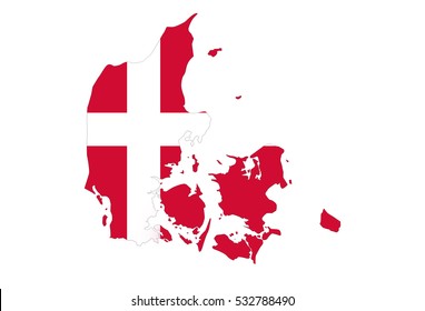 Denmark Highly Detailed Political Map National Stock Vector (Royalty ...