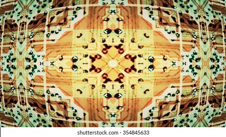 Close up on a graphic kaleidoscopic integrated circuit board.