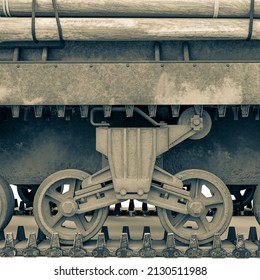 Close Up On Metal Track On Us Army Tank, 3d Illustration