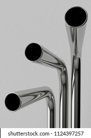 Close Up Shot Of Metal Drinking Straw 3D Render