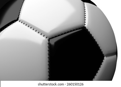 close up shot of traditional black and white football 