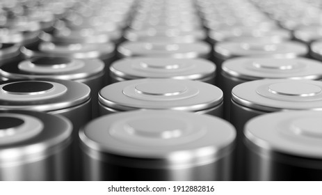 Close up Top view EV Electronic Batteries Vehicles on black background. 3D illustration.