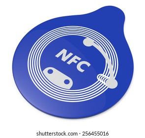 Close Up View Of A Nfc Tag On White Background (3d Render)