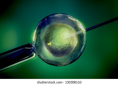 Close up of in vitro fertilisation (IVF). 3d high resolution rendering.
