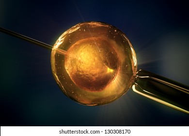 Close up of in vitro fertilisation (IVF). 3d high resolution rendering.