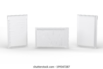 Close  White  Bubble Padded Envelope With Clipping Path