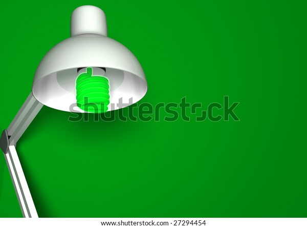 Close White Desk Lamp Compact Fluorescent Stock Illustration 27294454