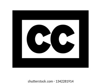 Closed Captioning Sign With A White Background