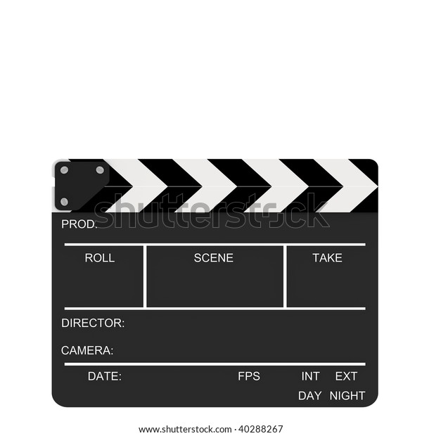 Closed Clapboard Isolated On White Background Stock Illustration 40288267